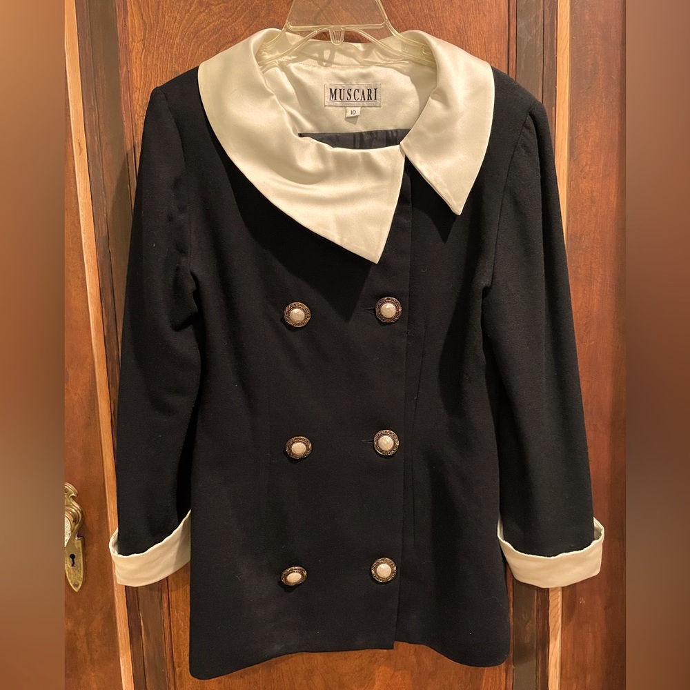 Vintage Muscari black/cream jacket, size 10
